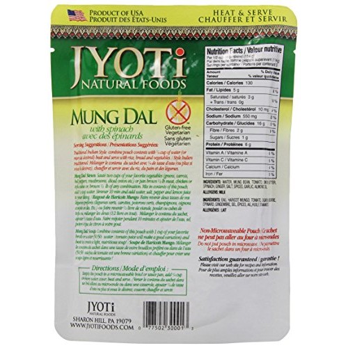 Jyoti Natural Foods: All Natural Mung Dal With Spinach 1 X 10 Oz