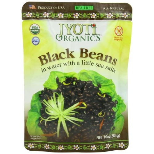 Jyoti Organic Black Beans, 10 Ounce Pack Of 6