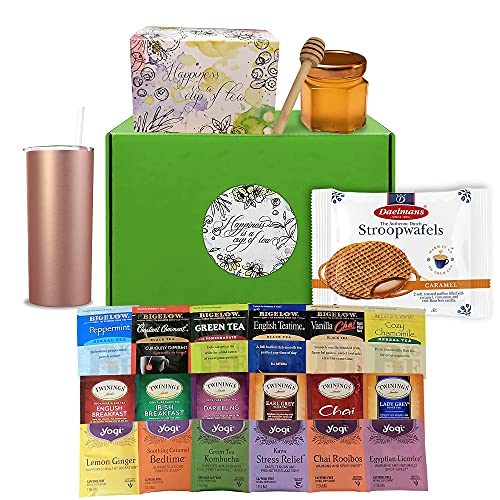 Variety Tea Gift Set- Includes Double Insulated Cup, 18 Flavors