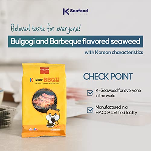 Otter Mong, Roasted Seaweed Snack, BBQ nori, Korean BBQ flavor, ...