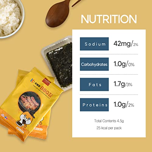 Otter Mong, Roasted Seaweed Snack, BBQ nori, Korean BBQ flavor, ...