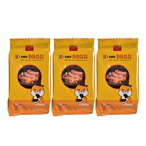 Otter Mong, Roasted Seaweed Snack, BBQ nori, Korean BBQ flavor, ...