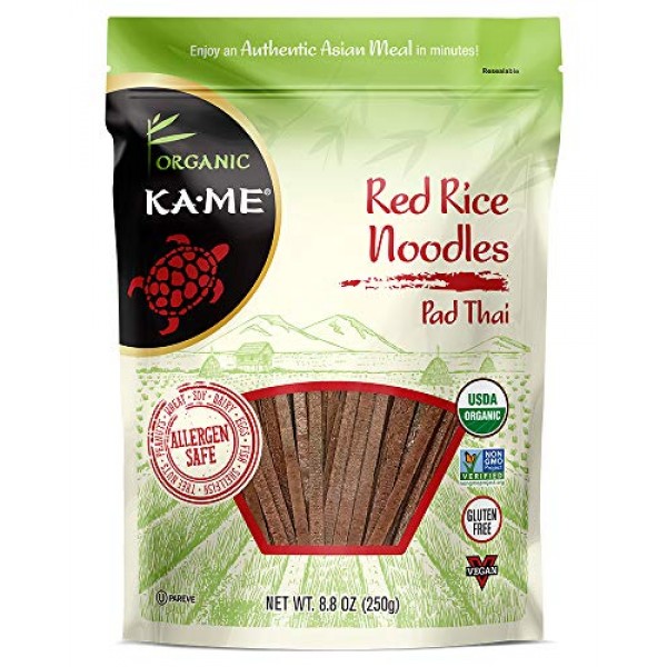 Ka-Me Organic Rice Noodles, Pad Thai, 8oz. Bags, 6 Pack 470654...