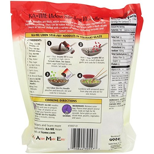 Ka-Me Stir Fry Noodles, Udon, 14.2 Ounce Pack Of 6