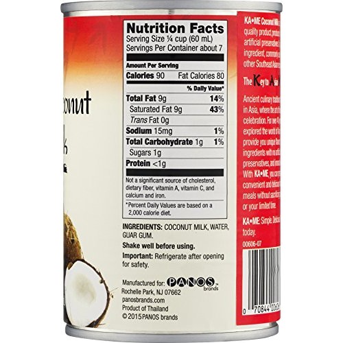Ka-Me Coconut Milk, Organic Lite, 14 Ounce Pack Of 12