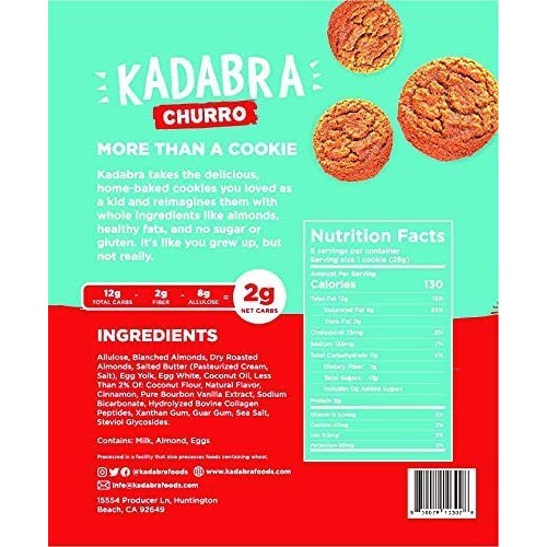 Kadabra Churro Keto Cookies Pack of 6 | Keto Dessert Soft & Chew...