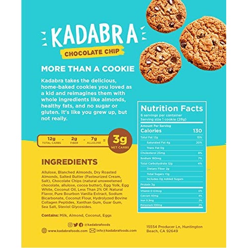 Kadabra Keto Chocolate Chip Cookies Pack of 6 | Soft & Chewy Hom...