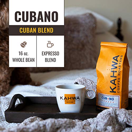 Kahwa Cuban Coffee Beans, Cubano Dark Roast Espresso Blend, Whol