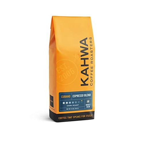 Kahwa Cuban Coffee Beans, Cubano Dark Roast Espresso Blend, Whol
