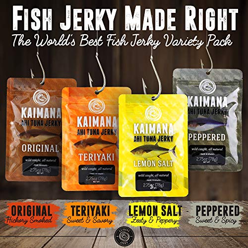 Kaimana Jerky Ahi Tuna 4 Pack Variety Bundle - All Natural &Amp; Wil