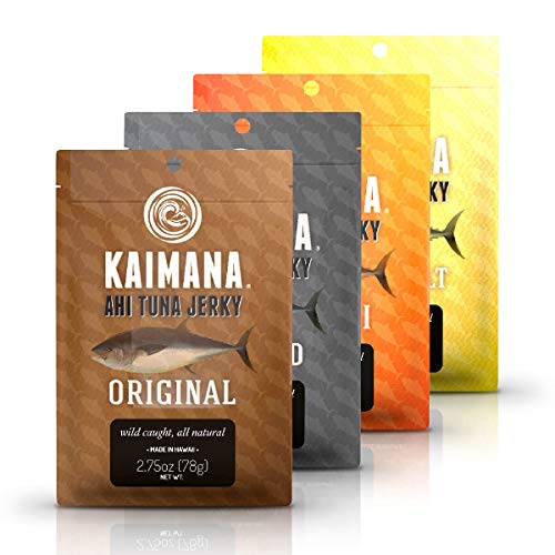 Kaimana Jerky Ahi Tuna 4 Pack Variety Bundle - All Natural &Amp; Wil