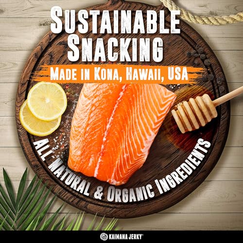 Kaimana Jerky Wild Caught Salmon Jerky - Organic Dried Fish Stri...
