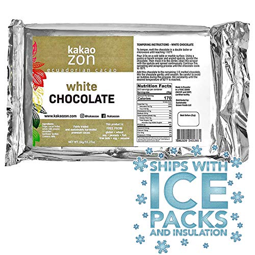 KakaoZon White Chocolate Coverture |Gourmet White Chocolate | Gl...