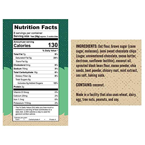 Kakookies Dark Chocolate Mint Cookie Bites