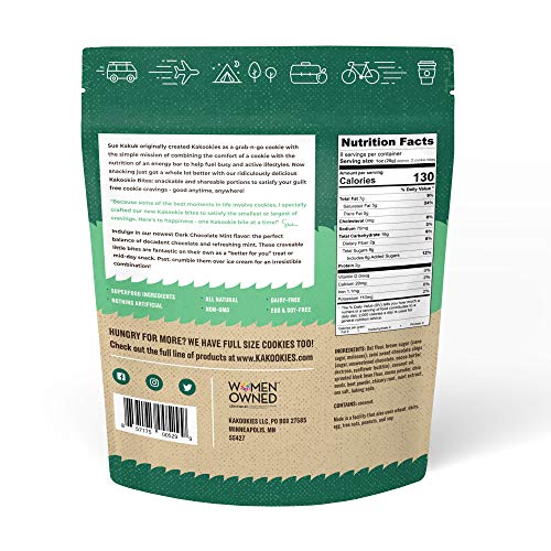 Kakookies Dark Chocolate Mint Cookie Bites