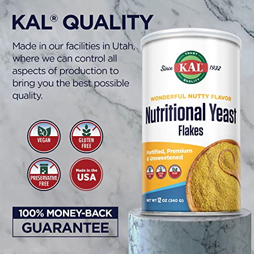 Kal Nutritional Yeast Flakes | Vitamin B12, Vegan, Non-Gmo, Glut