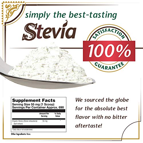 Kal Organic Sure Stevia Extract Powder, 1.3 Oz. | Best-Tasting,