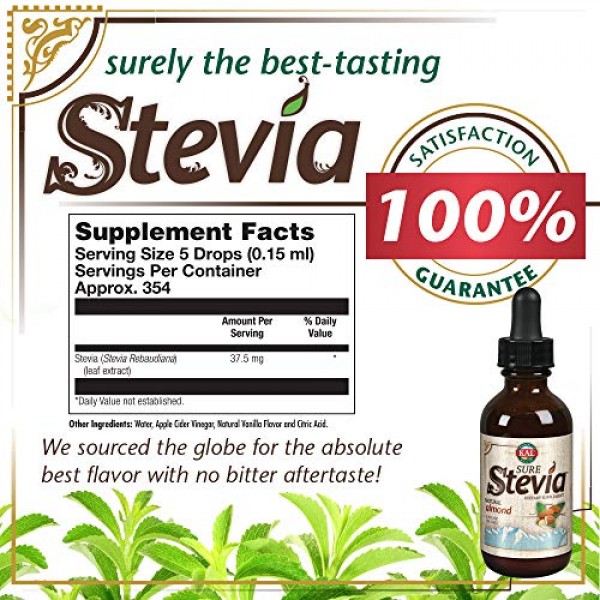 KAL Pure Stevia Extract, Almond, 1.8 Fluid Ounce