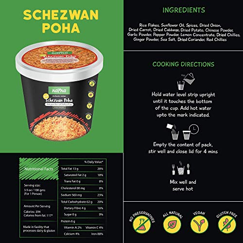 Kapka Schezwan Poha Cups Vegan, Gluten Free, Ready To Cook - A