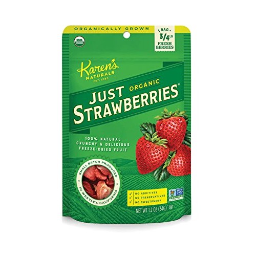 Karens Naturals Organic Just Strawberries, 1.2 Ounce Pouch Pac