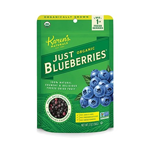 Karens Naturals Organic Just Blueberries, 2 Ounce Pack Of 6