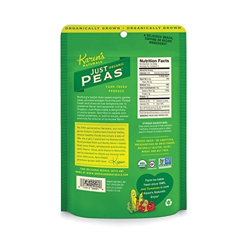 Karens Naturals Organic Just Peas, Organic All Natural Freeze-D
