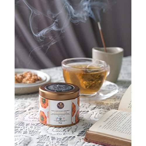 Karma kettle Chakra Green Tea with Ginger Flakes Tulsi CardamBit...