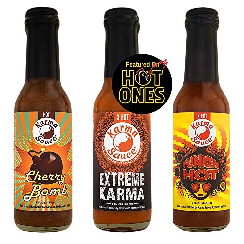 Extra Hot Karma Sauce 3 Bottle Bundle | Cherry Bomb, Extreme Kar