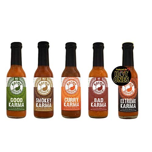 Original Karma Sauce 5 Bottle Bundle | Mild To Extra Extra Hot |