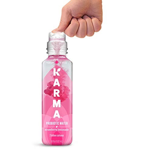 Karma Wellness Flavored Probiotic Water, Strawberry Lemonade, 18