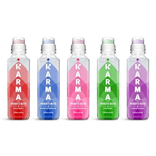 Karma Wellness Flavored Probiotic Water, Strawberry Lemonade, 18