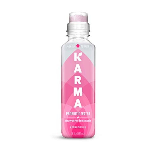 Karma Wellness Flavored Probiotic Water, Strawberry Lemonade, 18
