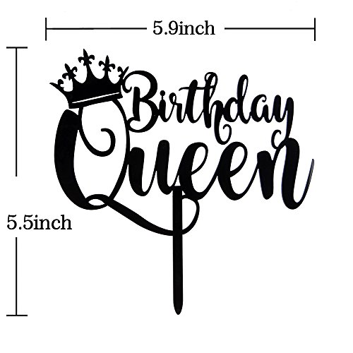 Queen Birthday Cake Topper Black Happy Birthday Cake Topper , 16