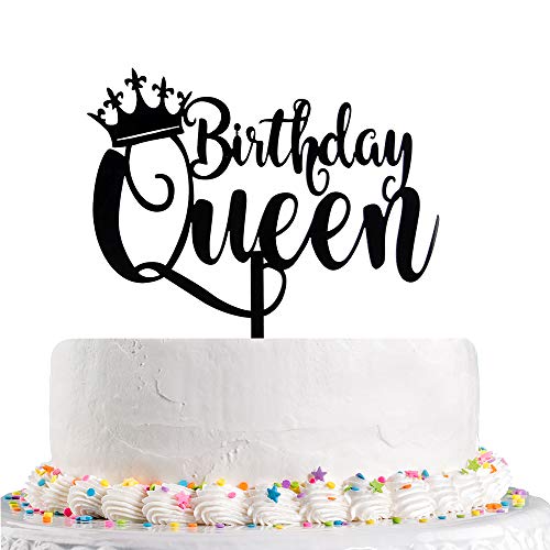 Queen Birthday Cake Topper Black Happy Birthday Cake Topper , 16