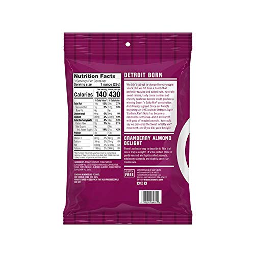 Kar’S Nuts Cranberry Almond Delight Trail Mix, 3 Oz Individual P