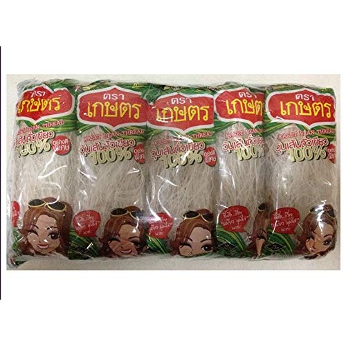 Kaset Brand Thai Bean Thread Glass Noodles -14 Oz 1.4 Oz X 10 S