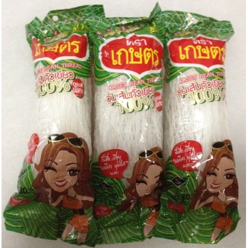 Kaset Brand Thai Bean Thread Glass Noodles - 8.46 Oz 2.82 Oz X