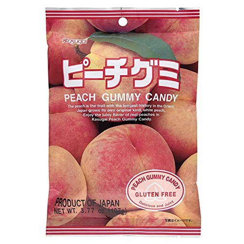 Japanese Fruit Gummy Candy From Kasugai - Peach - 107G