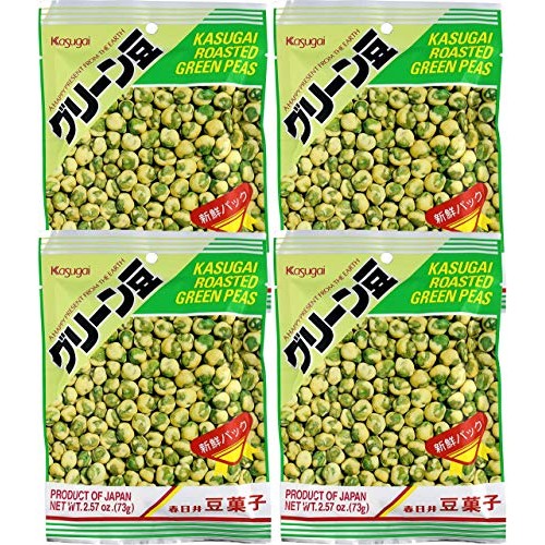 Kasugai Roasted Green Peas 2.57 ounces Pack of 4