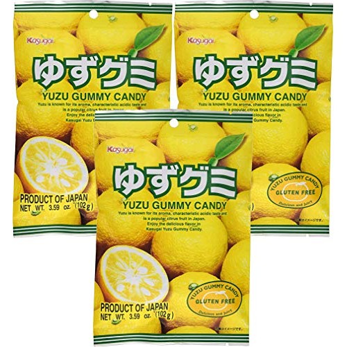 Kasugai Yuzu Gummy Candy 3.59Oz 3 Pack