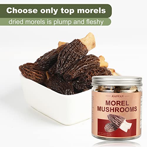 Kasvan Wild Dried Morel Mushrooms - Morchella Conica 1 Ounce Wit