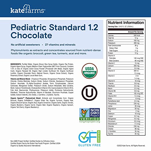KATE FARMS Organic Pediatric Chocolate 1.2 Sole-Source Nutrition... KATE FARMS Organic Pediatric Chocolate 1.2 Sole-Source Nutrition...