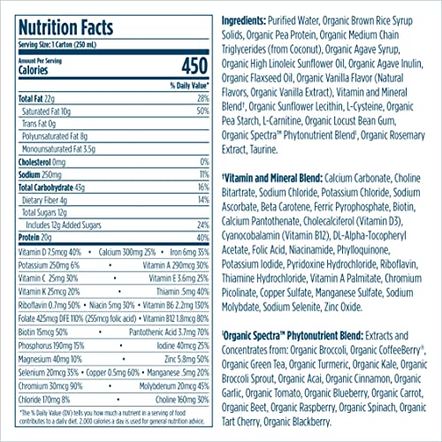 Kate Farms Organic Vegan Plant Based 1.8 Renal Support Shake, Va