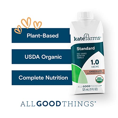 KATE FARMS Organic1.0 Sole-Source Nutrition Shake, Chocolate, 16...