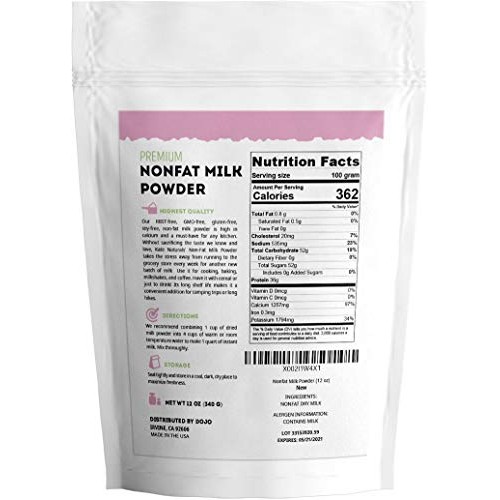 Dairy Nonfat Milk Powder - Kate Naturals. Made In Usa. Skim Milk