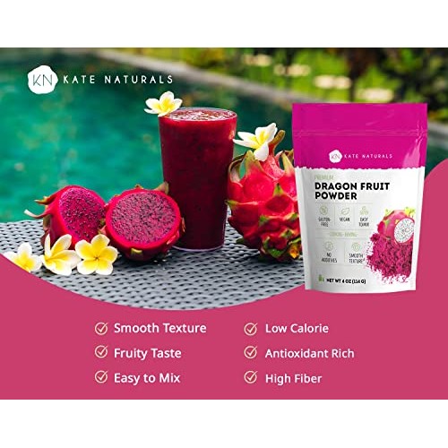 Dragon Fruit Powder For Baking &Amp; Drink 4Oz - Kate Naturals. Ve