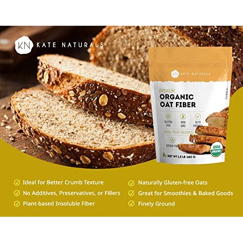 Organic Oat Fiber Powder - Kate Natural. Gluten-Free, Non-Gmo. P
