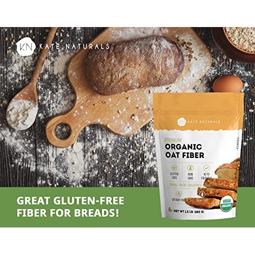 Organic Oat Fiber Powder - Kate Natural. Gluten-Free, Non-Gmo. P