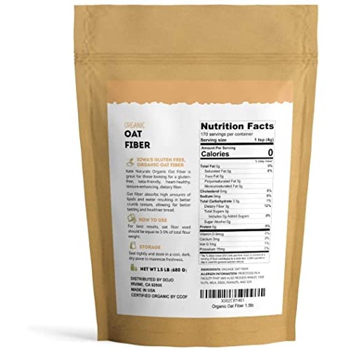 Organic Oat Fiber Powder - Kate Natural. Gluten-Free, Non-Gmo. P