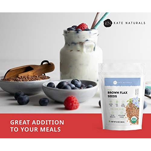 Organic Brown Flax Seeds - Kate Naturals | All-Natural, Non-Gmo,